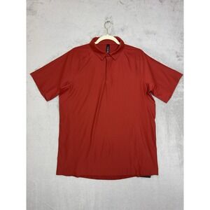 Lululemon Stretch Golf Polo Men's L Cayenne Short Sleeve Snap Closure NWT